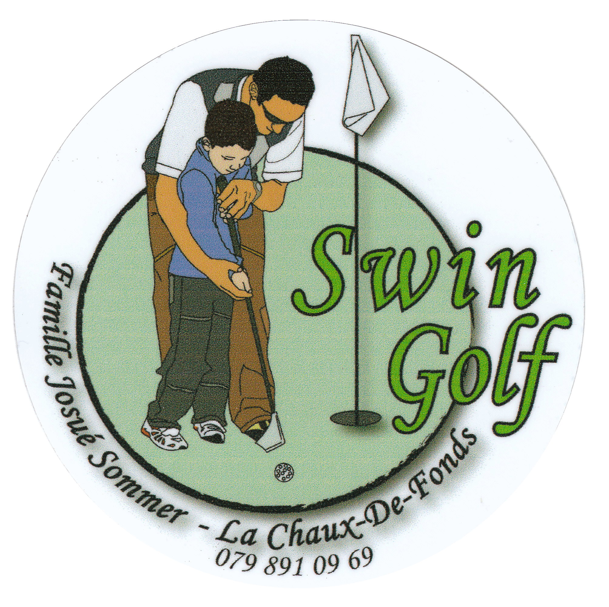 Logo Swin Golf : Pre et Fils qui jouent